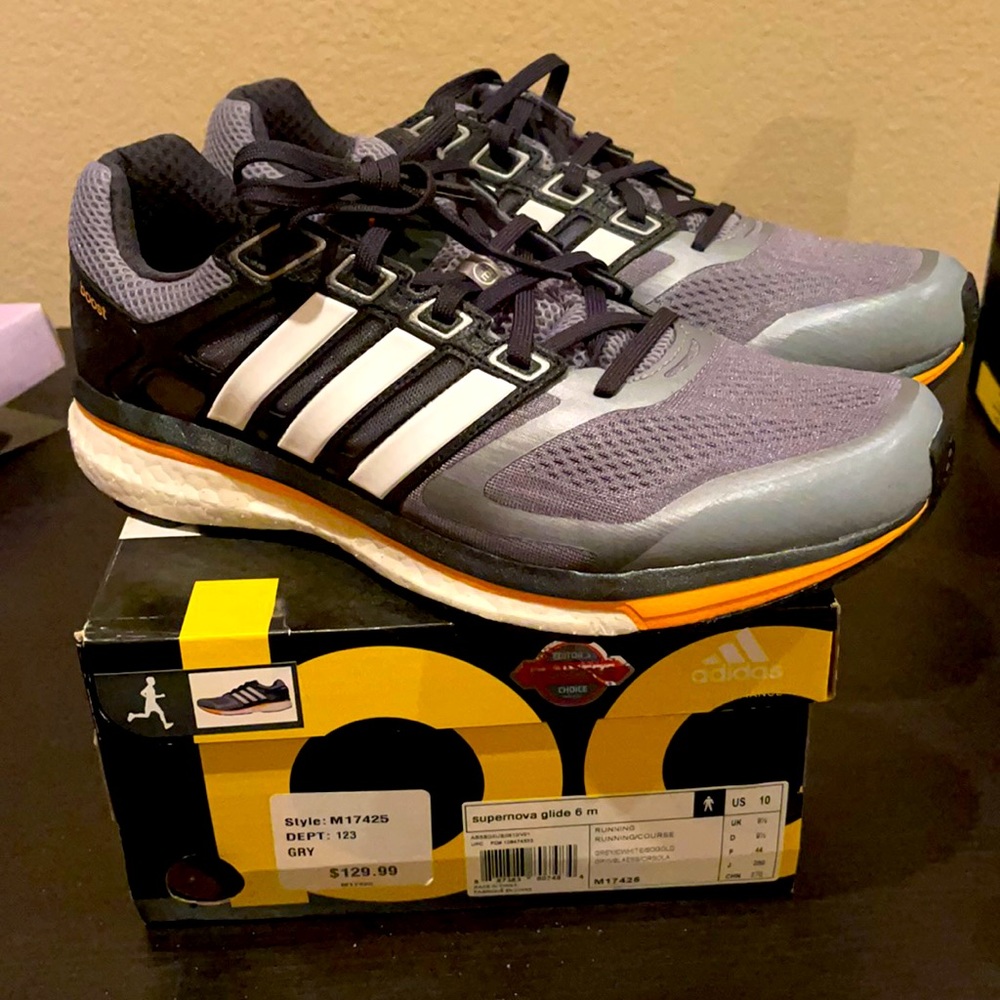 Brand new Adidas Supernova Glide 6. Size 10 in men. Retail 130.